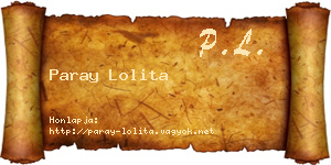 Paray Lolita névjegykártya
